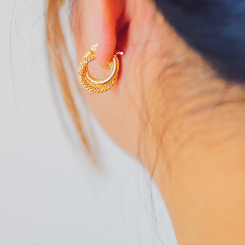 Intertwined 18K Solid Gold Earrings